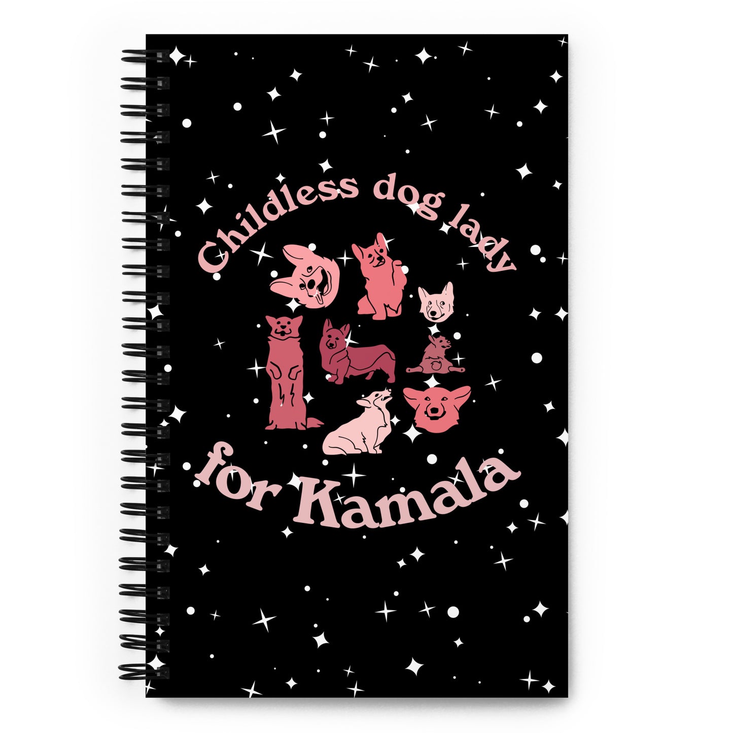 Childless dog lady for Kamala - spiral notebook