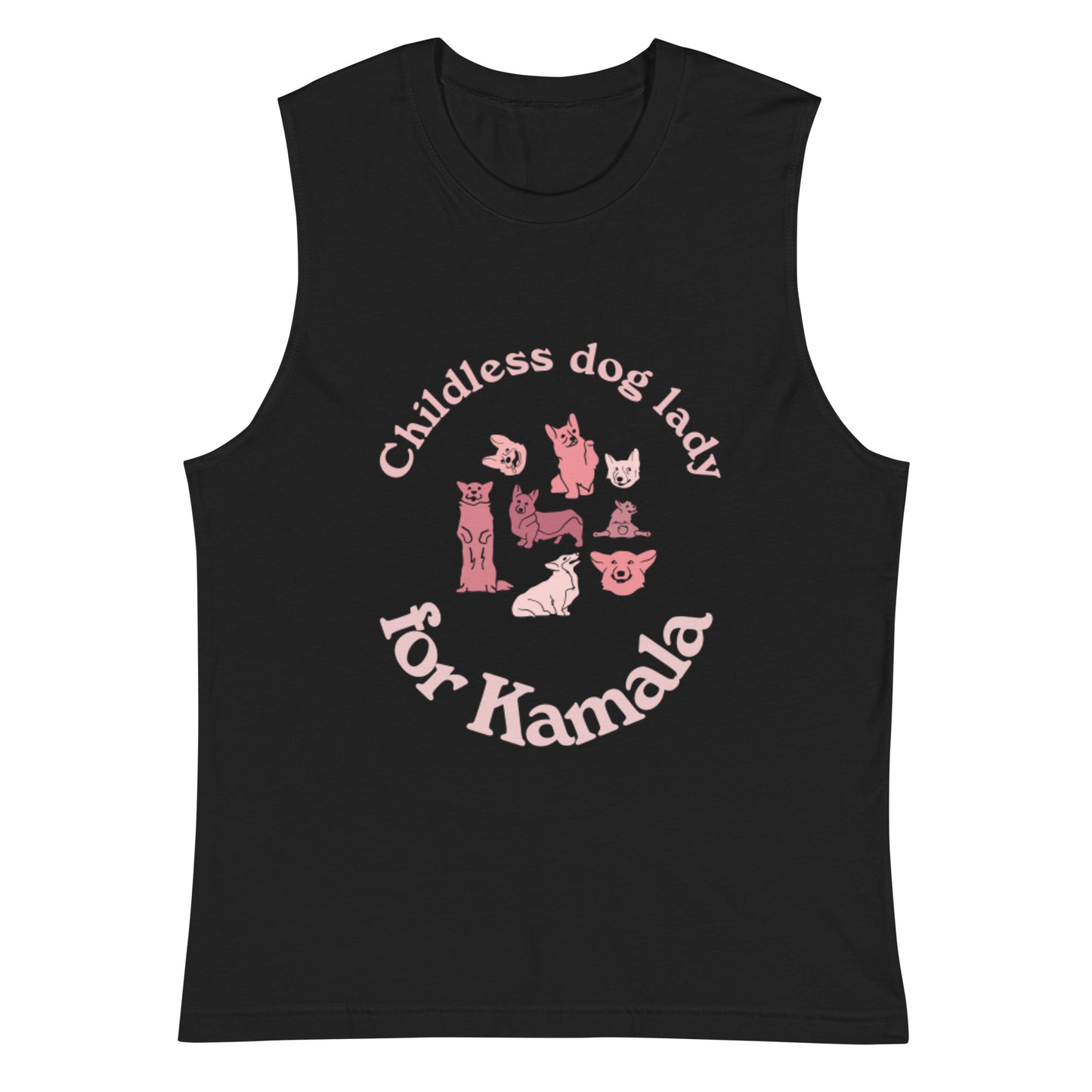 Childless dog lady for Kamala - Unisex muscle shirt