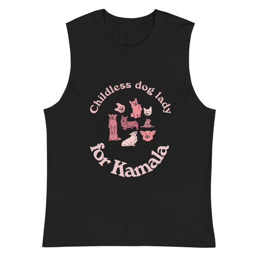 Childless dog lady for Kamala - Unisex muscle shirt