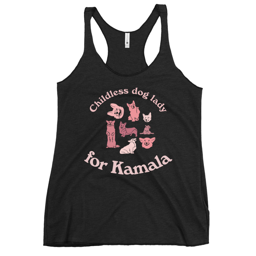 Childless dog lady for Kamala - racerback tank