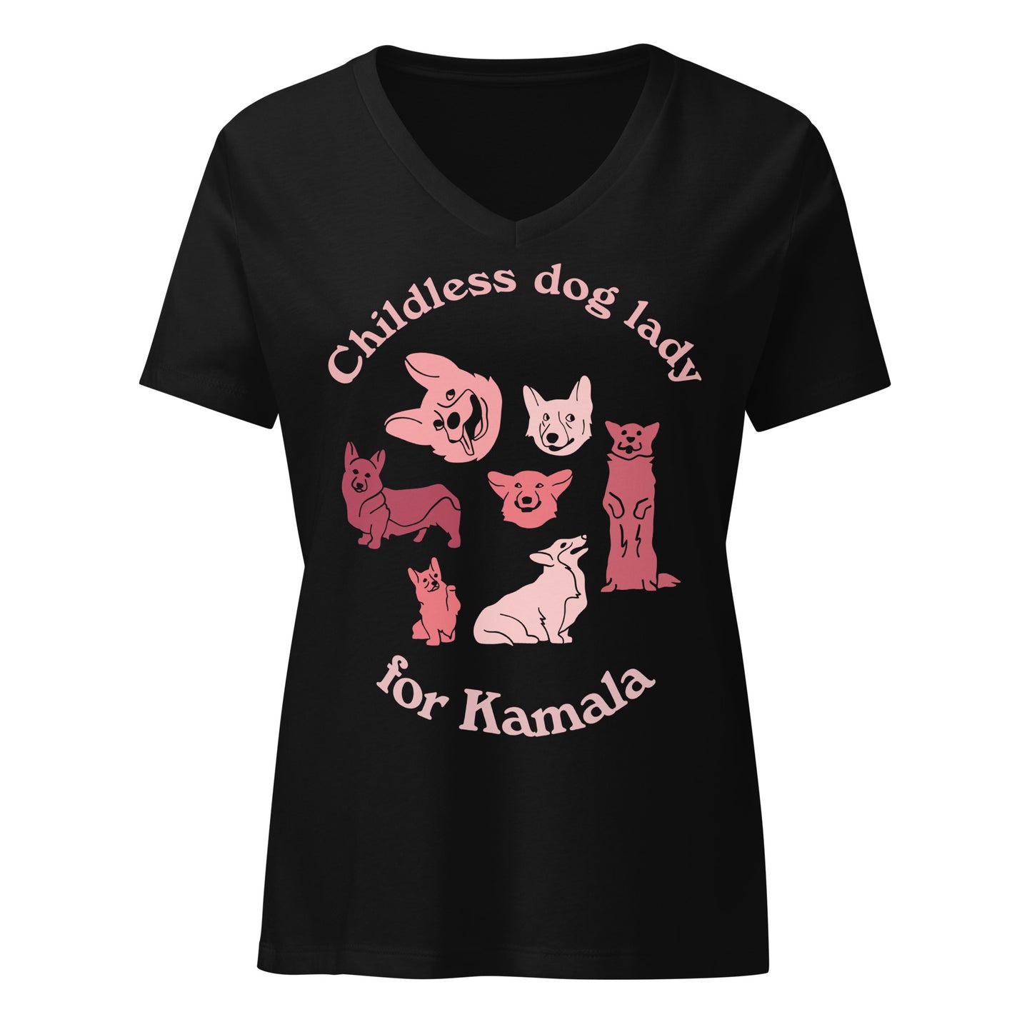 Childless dog lady for Kamala - relaxed v-neck