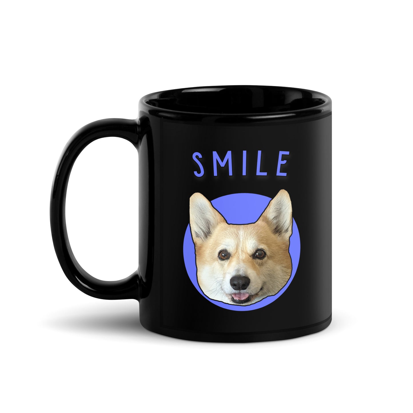 "Smile" - Black Glossy Mug