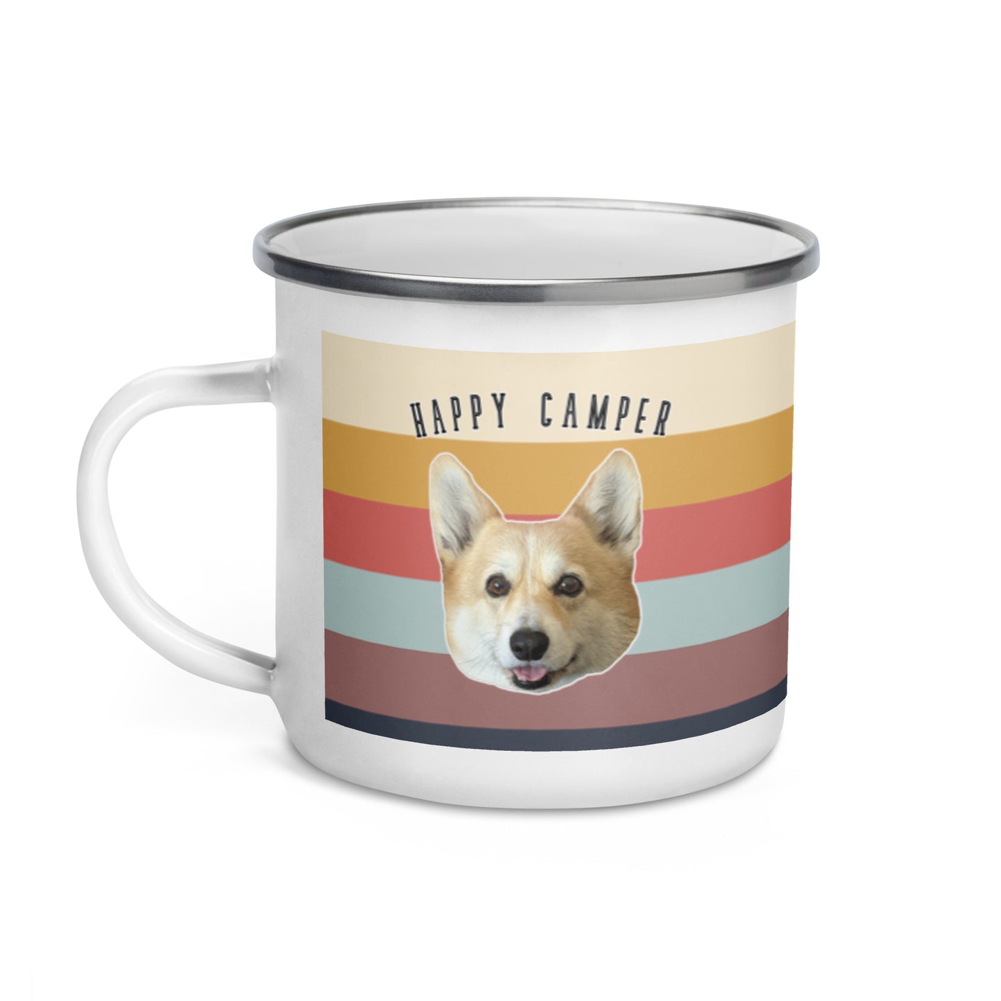 "Happy Camper" - Enamel Mug