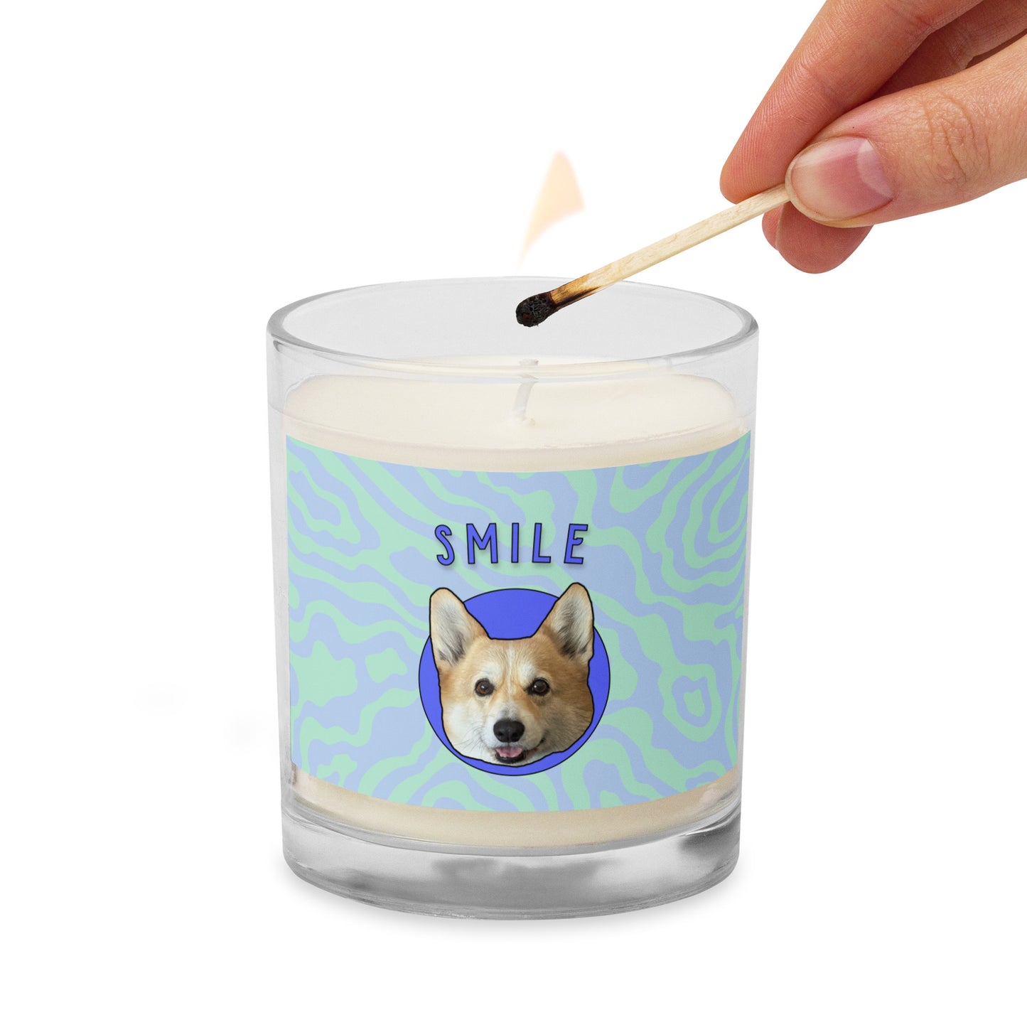 "Smile" - Glass jar soy wax candle